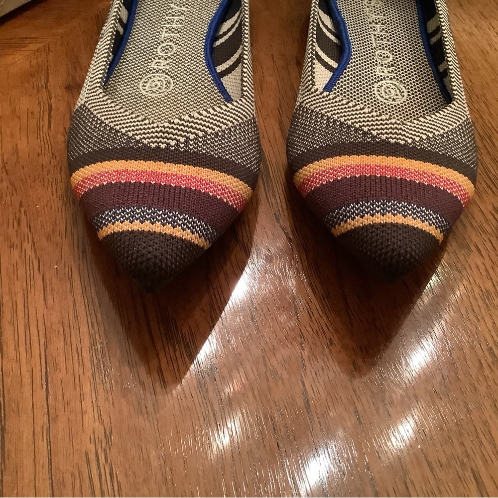 Rothy's inverse stripe pointed toe flats